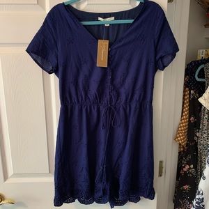 Eyelet embroidered romper